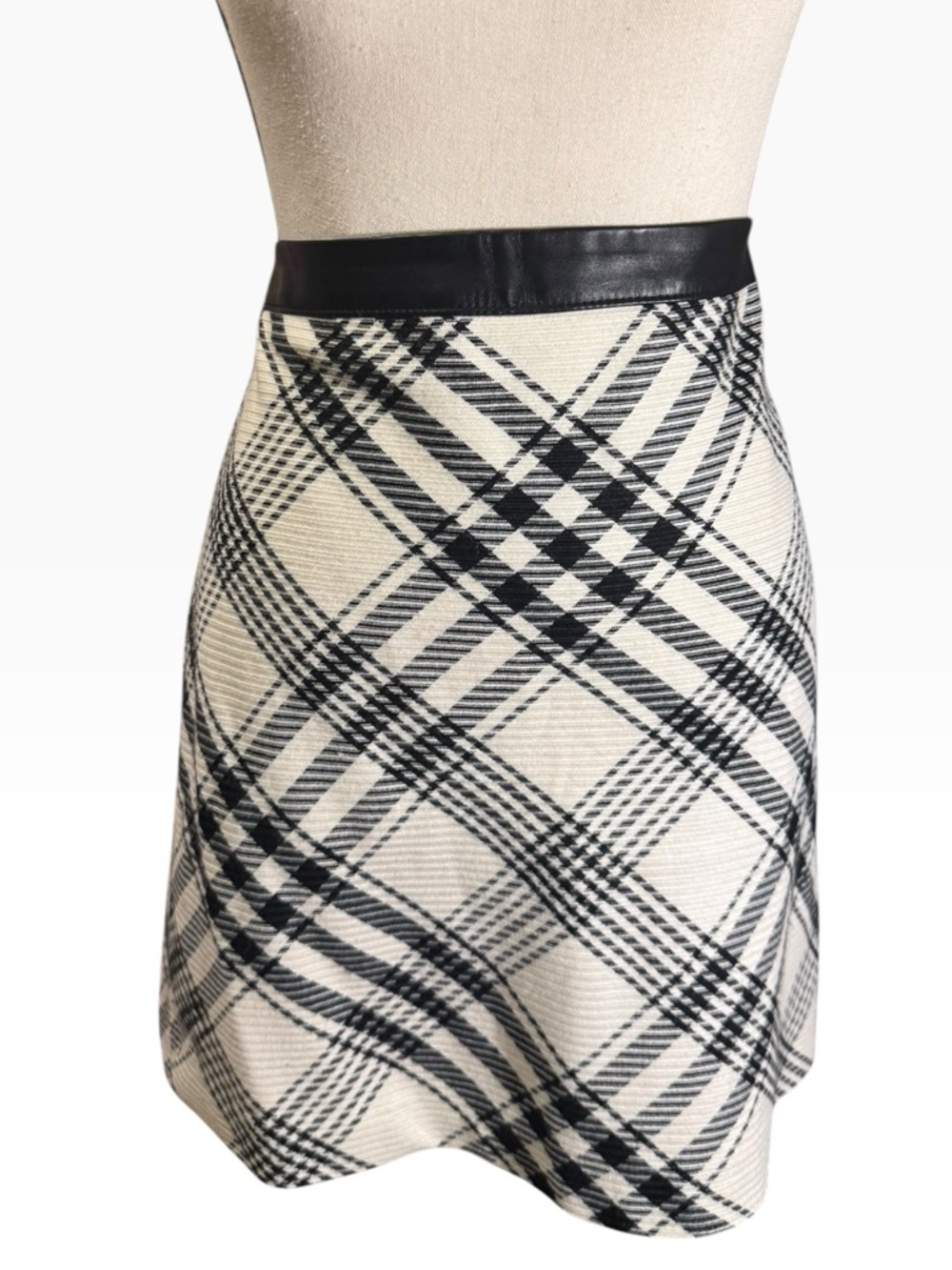 WHBM Plaid A-Line Skirt